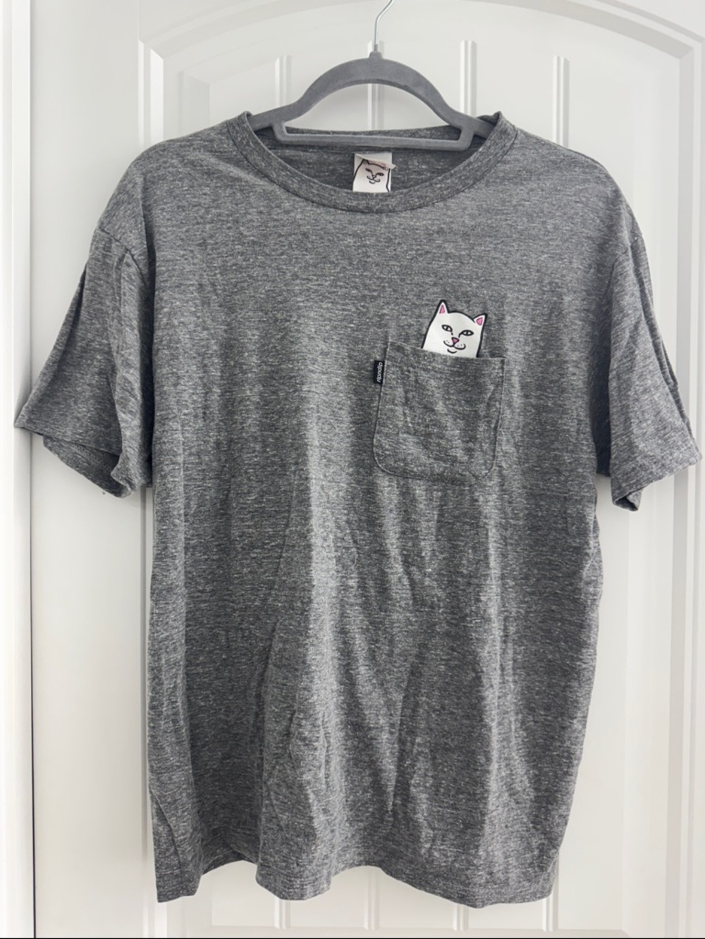 Ripndip Heather Gray Short Sleeve Pocket Cat Tee